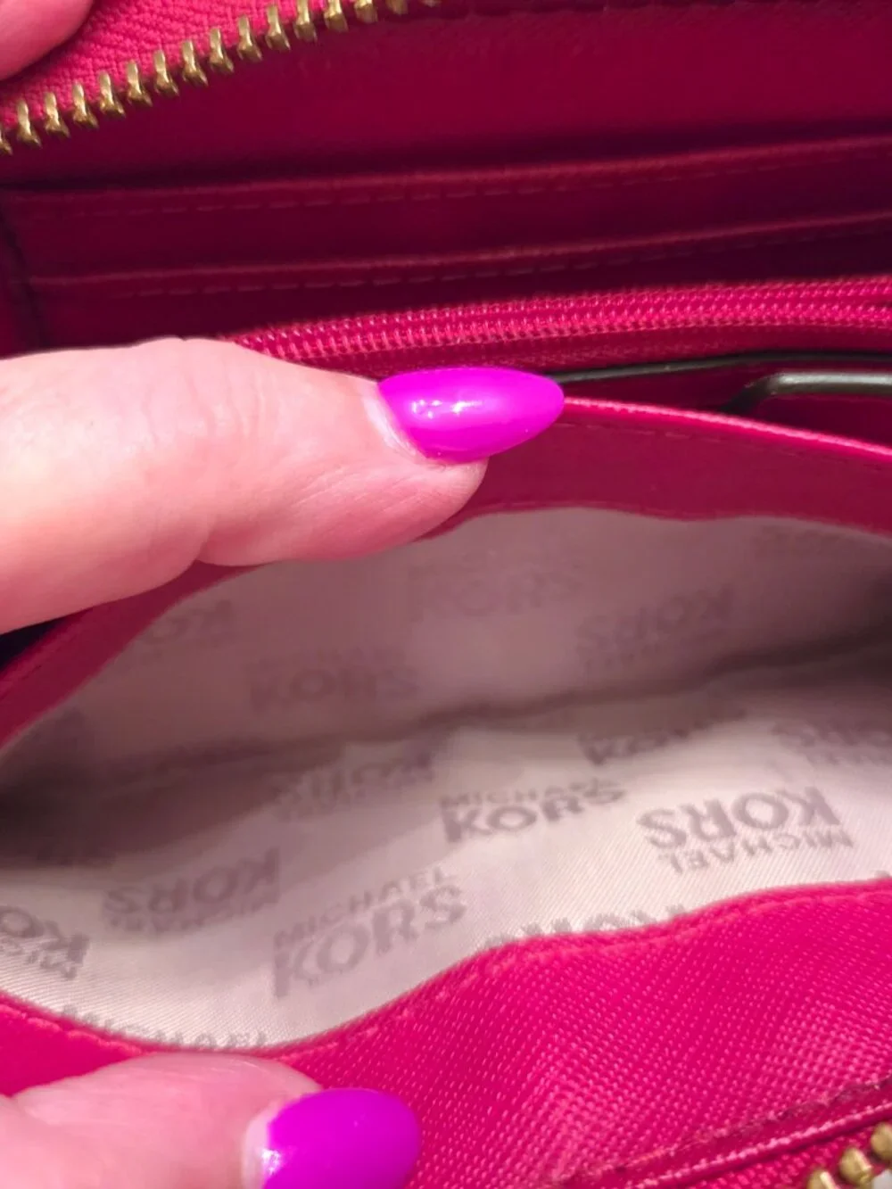 Michael Kors Jet Set Continental Wallet - Red _GUC